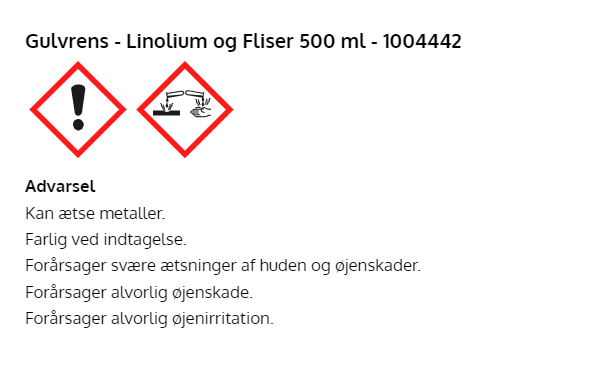 Gulvrens - Linolium og Fliser 500 ml.