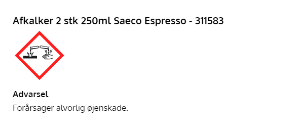 Avkalkningsmedel till Espresso 2x250 ml.