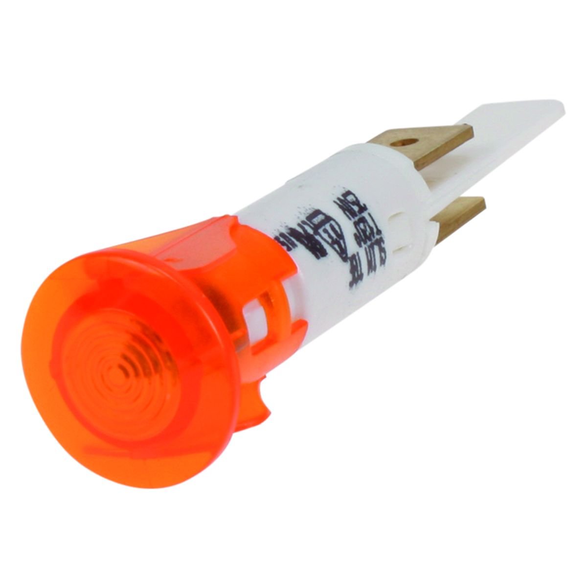 Signallampe orange 230V med stikben til Ø10 mm hul