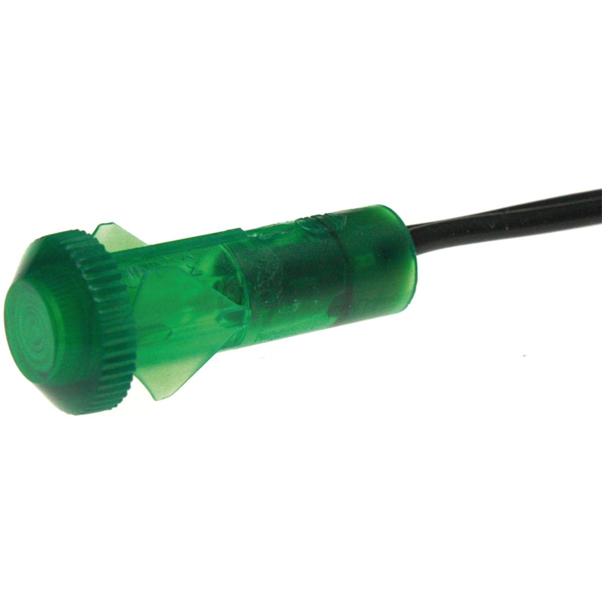 Signallampe grøn Ø10 mm. hul