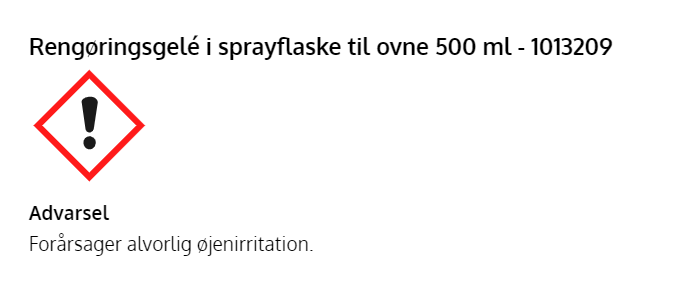 Rengöringsgel i sprayflaska för ugnar 500 ml