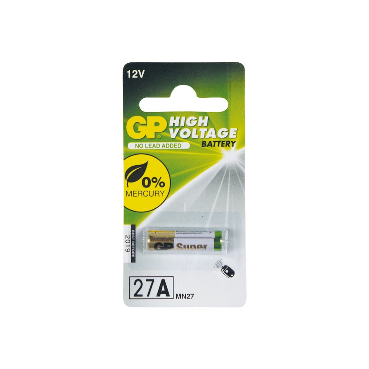 Batteri 27A 12V alkaline 1 stk pack - GP Batteries